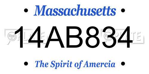 14AB834 Massachusetts License Plate