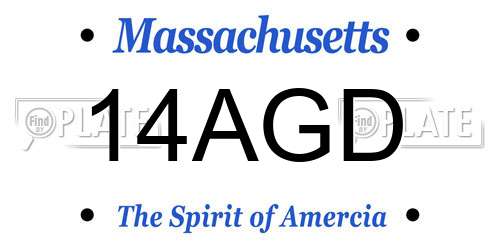 14AGD Massachusetts License Plate