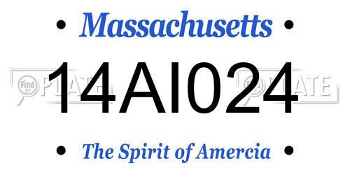 14AI024 Massachusetts License Plate