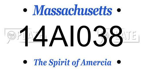 14AI038 Massachusetts License Plate