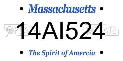 14AI524 Massachusetts License Plate