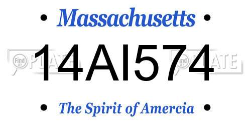14AI574 Massachusetts License Plate