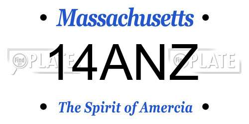 14ANZ Massachusetts License Plate