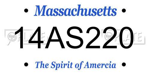 14AS220 Massachusetts License Plate