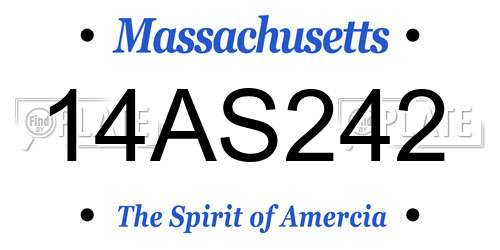 14AS242 Massachusetts License Plate