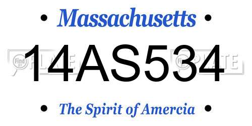 14AS534 Massachusetts License Plate