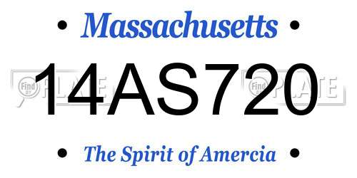 14AS720 Massachusetts License Plate