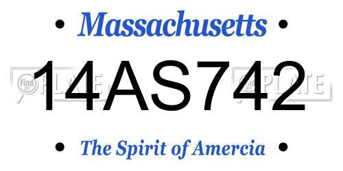 14AS742 Massachusetts License Plate
