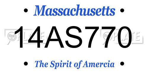 14AS770 Massachusetts License Plate