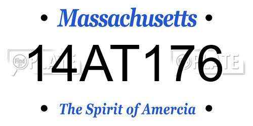 14AT176 Massachusetts License Plate