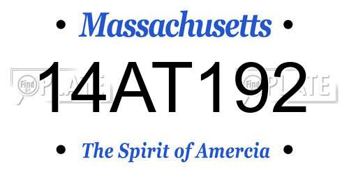 14AT192 Massachusetts License Plate