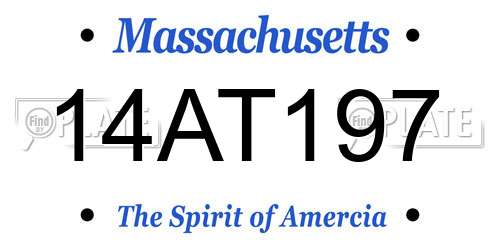 14AT197 Massachusetts License Plate