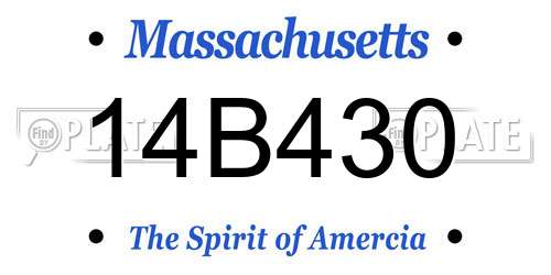 14B430 Massachusetts License Plate