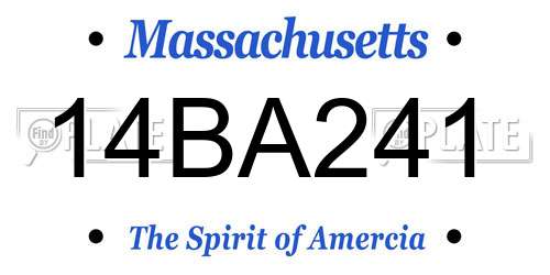 14BA241 Massachusetts License Plate