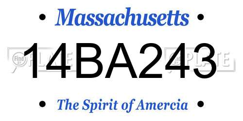 14BA243 Massachusetts License Plate