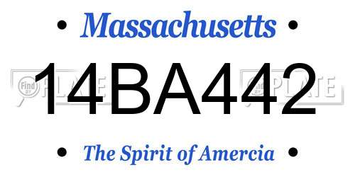 14BA442 Massachusetts License Plate