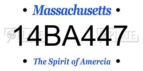 14BA447 Massachusetts License Plate