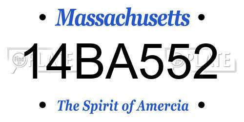 14BA552 Massachusetts License Plate