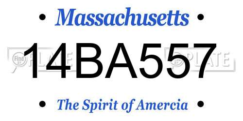 14BA557 Massachusetts License Plate