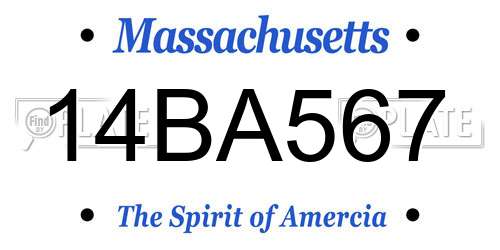 14BA567 Massachusetts License Plate