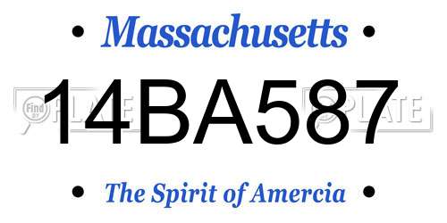 14BA587 Massachusetts License Plate