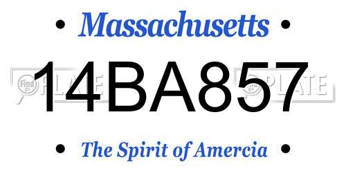 14BA857 Massachusetts License Plate