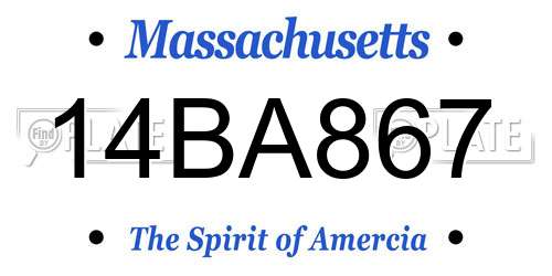 14BA867 Massachusetts License Plate