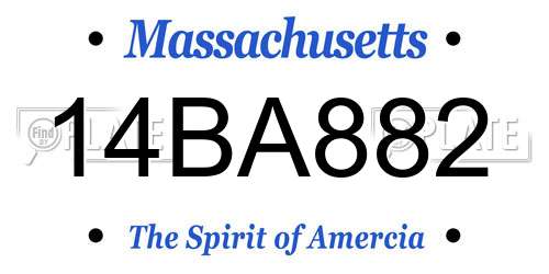 14BA882 Massachusetts License Plate