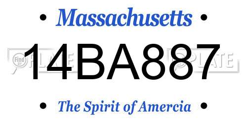 14BA887 Massachusetts License Plate