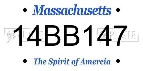 14BB147 Massachusetts License Plate