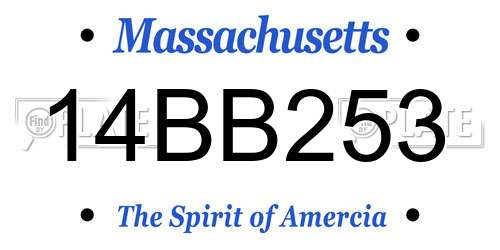 14BB253 Massachusetts License Plate