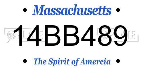 14BB489 Massachusetts License Plate