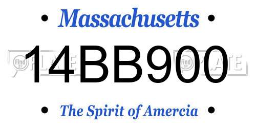 14BB900 Massachusetts License Plate