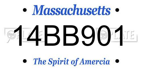 14BB901 Massachusetts License Plate
