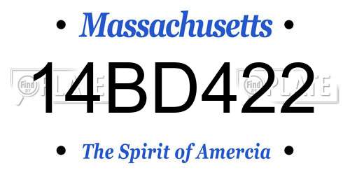 14BD422 Massachusetts License Plate