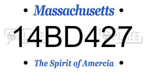 14BD427 Massachusetts License Plate