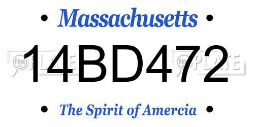 14BD472 Massachusetts License Plate
