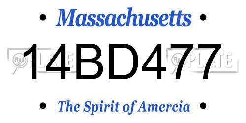 14BD477 Massachusetts License Plate