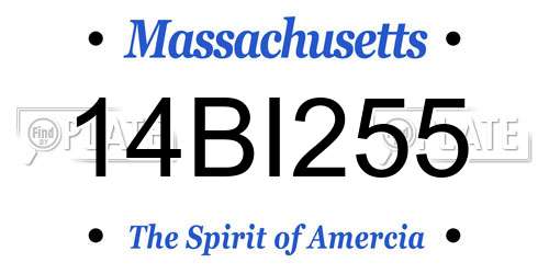 14BI255 Massachusetts License Plate