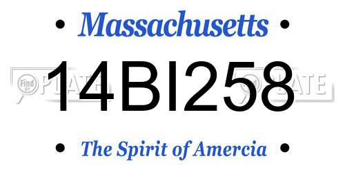 14BI258 Massachusetts License Plate