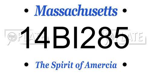 14BI285 Massachusetts License Plate