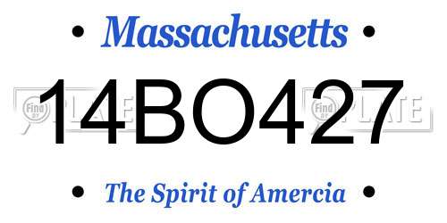 14BO427 Massachusetts License Plate