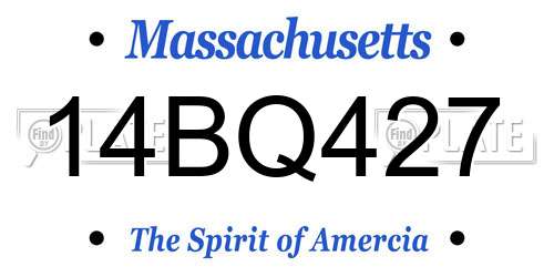 14BQ427 Massachusetts License Plate