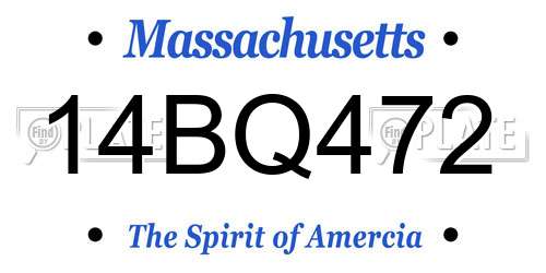 14BQ472 Massachusetts License Plate