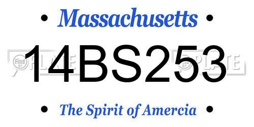 14BS253 Massachusetts License Plate