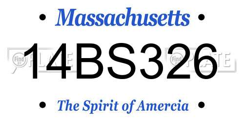 14BS326 Massachusetts License Plate