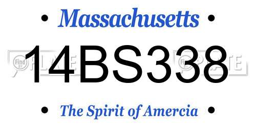 14BS338 Massachusetts License Plate