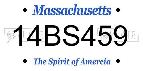 14BS459 Massachusetts License Plate