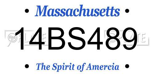 14BS489 Massachusetts License Plate