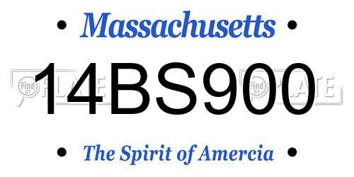 14BS900 Massachusetts License Plate